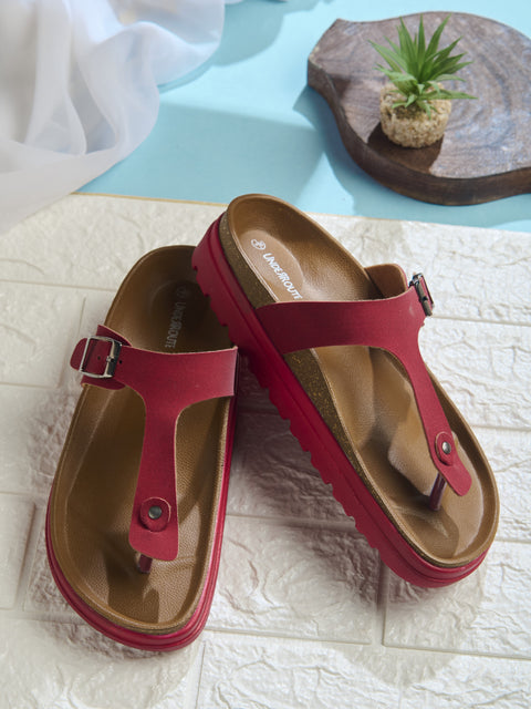 Women Dual Tone Casual Thong Sandals
