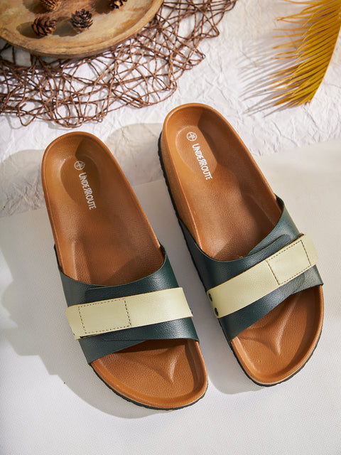 Women Casual Dual Color Open Toe Sandals