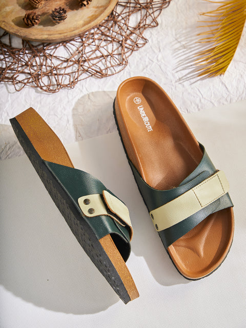 Women Casual Dual Color Open Toe Sandals