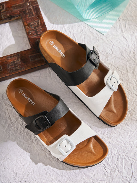 Women Casual Dual Color Open Toe Sandals