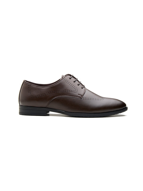 Underroute INV-02 Men's Formal Lace-Up Shoes - Brown back