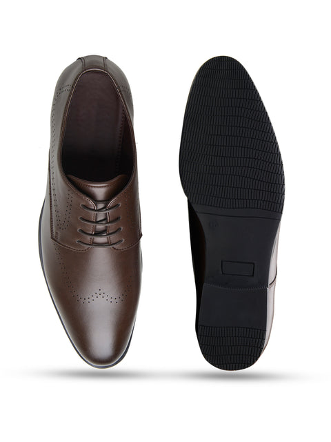 Underroute INV-02 Men's Formal Lace-Up Shoes - Brown lifestyle