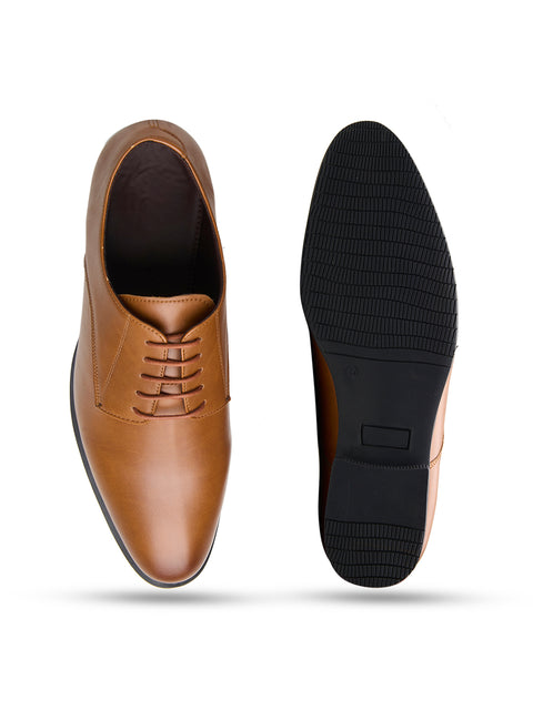 Underroute INV-01 Men's Formal Lace-Up Shoes - Tan lifestyle