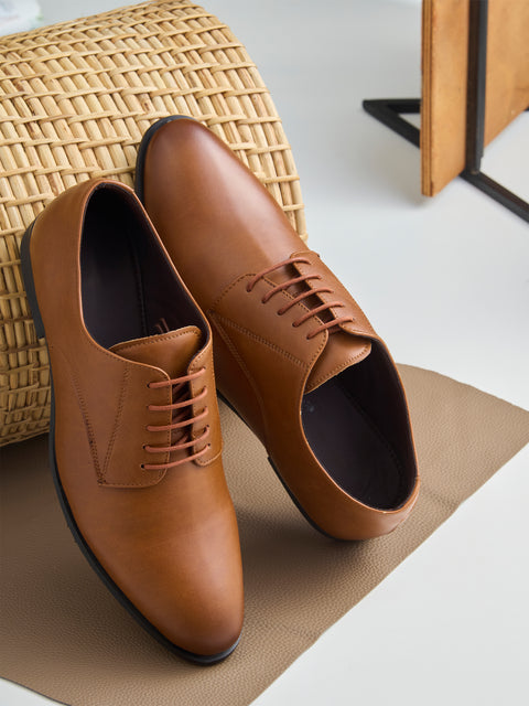 Underroute INV-01 Men's Formal Lace-Up Shoes - Tan